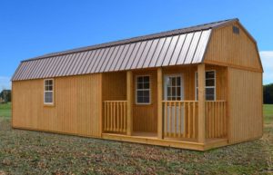 treated wood finish lofted barn cabins for sale or rent to own in CITY STATE